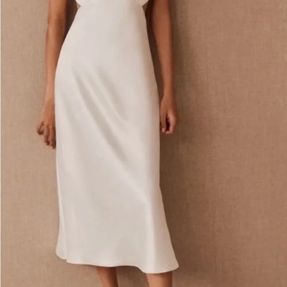 Anthropologie Sachin & Babi Sierra V-Neck Cutout Satin Midi dress, Size 10 NWT - Picture 3 of 13